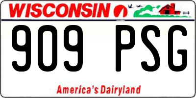 WI license plate 909PSG