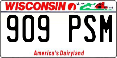 WI license plate 909PSM
