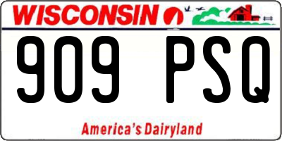 WI license plate 909PSQ