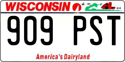 WI license plate 909PST