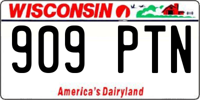 WI license plate 909PTN