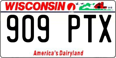 WI license plate 909PTX