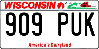 WI license plate 909PUK