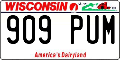 WI license plate 909PUM