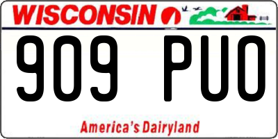 WI license plate 909PUO