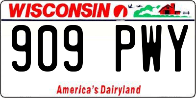 WI license plate 909PWY