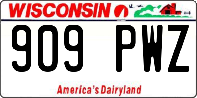 WI license plate 909PWZ