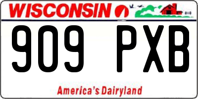 WI license plate 909PXB