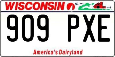 WI license plate 909PXE