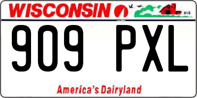 WI license plate 909PXL