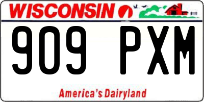 WI license plate 909PXM