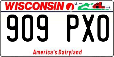 WI license plate 909PXO