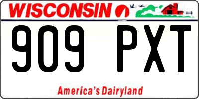 WI license plate 909PXT