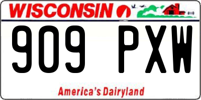WI license plate 909PXW