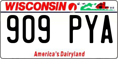 WI license plate 909PYA
