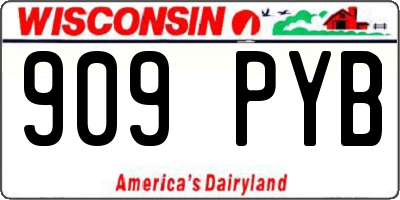 WI license plate 909PYB