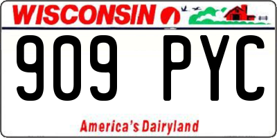 WI license plate 909PYC