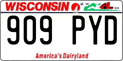 WI license plate 909PYD