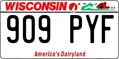 WI license plate 909PYF