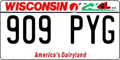 WI license plate 909PYG