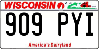 WI license plate 909PYI
