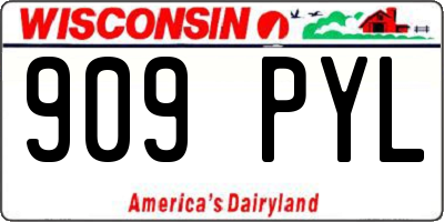 WI license plate 909PYL