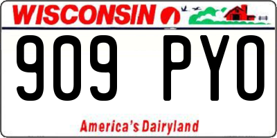 WI license plate 909PYO