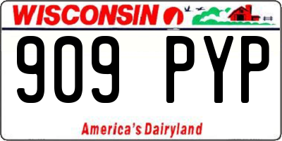 WI license plate 909PYP