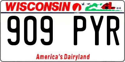 WI license plate 909PYR