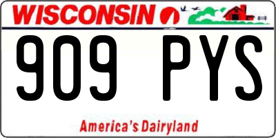 WI license plate 909PYS