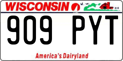 WI license plate 909PYT