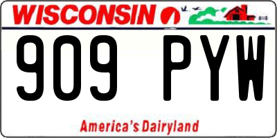 WI license plate 909PYW