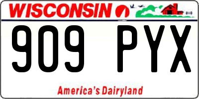 WI license plate 909PYX