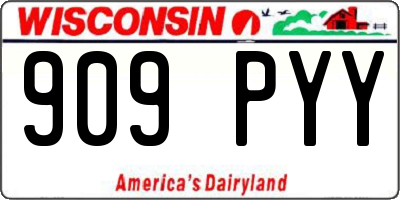 WI license plate 909PYY