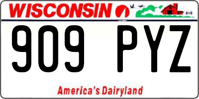 WI license plate 909PYZ