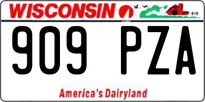 WI license plate 909PZA