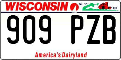 WI license plate 909PZB