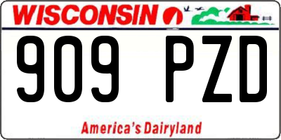WI license plate 909PZD