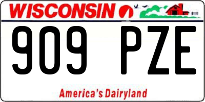 WI license plate 909PZE
