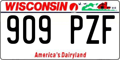 WI license plate 909PZF