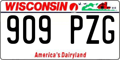 WI license plate 909PZG