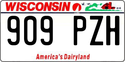 WI license plate 909PZH