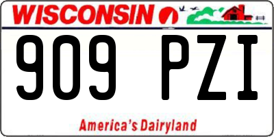 WI license plate 909PZI