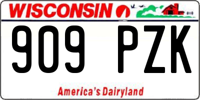 WI license plate 909PZK