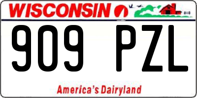 WI license plate 909PZL