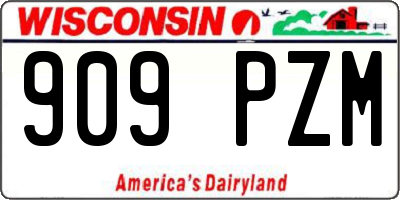 WI license plate 909PZM