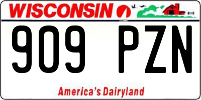 WI license plate 909PZN