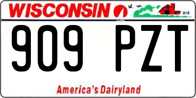 WI license plate 909PZT