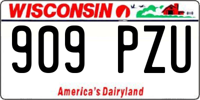 WI license plate 909PZU