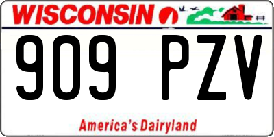 WI license plate 909PZV